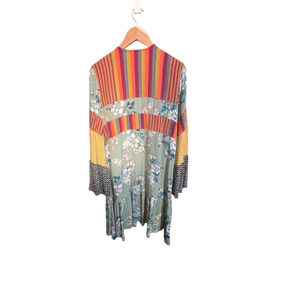 Multicolor Floral Open Front Cardigan By Ces Femme Lightweight With Flowy Fit Be - Picture 2 of 6